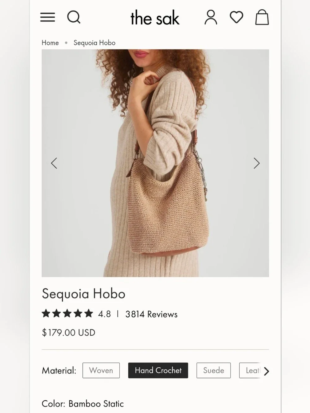 Sak Sequoia Crochet Shoulder Bag